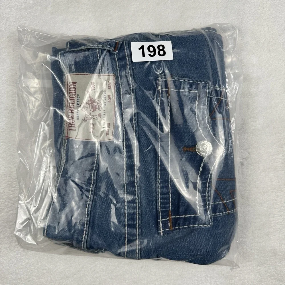 True‎ Religion Geno Relaxed Slim Whiskered Jeans SN Flap 38X33 Wash Blue
